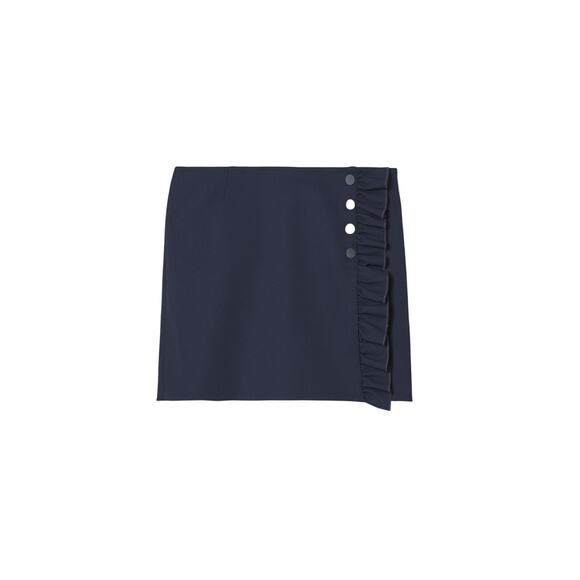 Tory Burch �Tech Twill Ruffle� Blue Polyester Twill Ruffle Skort Size M - Picture 1 of 7